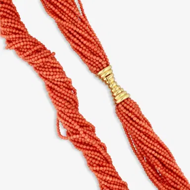 ASSAEL Assael 18K Yellow Gold Sciacca Coral Multi Strand Beads Necklace by The Solist | Thumbnail 3 ASSAEL Assael 18K Yellow Gold Sciacca Coral Multi Strand Beads Necklace by The Solist | Thumbnail 3