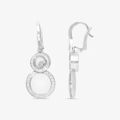 Chopard Chopard Happy 8 18K White Gold Diamond Drop Earrings by The Solist | Thumbnail 3 Chopard Chopard Happy 8 18K White Gold Diamond Drop Earrings by The Solist | Thumbnail 3