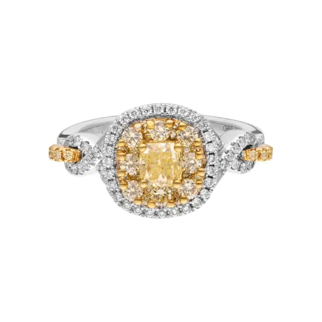 Gregg Ruth 18K Gold, 0.47ct. Fancy Yellow Diamond and White Diamond Engagement Ring Sz. 6.5 by The Solist Gregg Ruth 18K Gold, 0.47ct. Fancy Yellow Diamond and White Diamond Engagement Ring Sz. 6.5 by The Solist