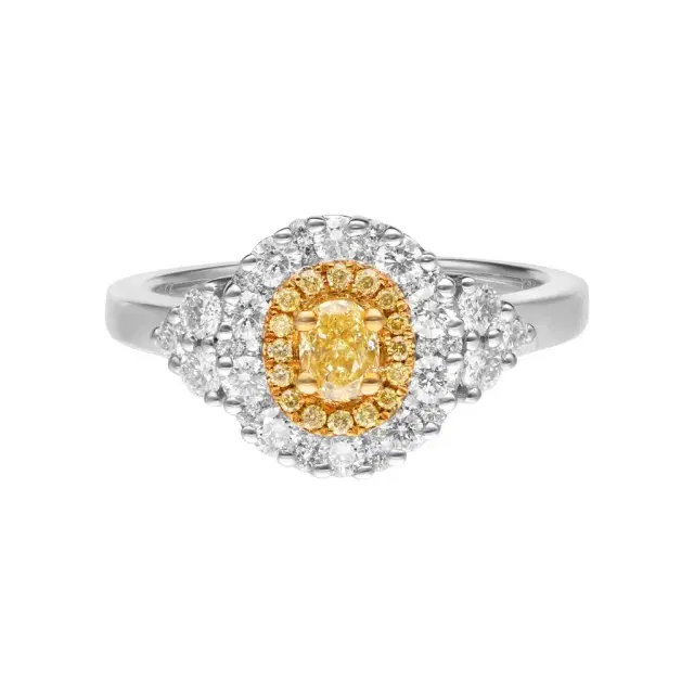 Gregg Ruth 18K Gold, 0.60ct. tw. Fancy Yellow Diamond and 0.70ct. tw. White Diamond Engagement Ring Sz. 6.5 by The Solist Gregg Ruth 18K Gold, 0.60ct. tw. Fancy Yellow Diamond and 0.70ct. tw. White Diamond Engagement Ring Sz. 6.5 by The Solist