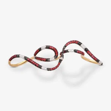Gucci Gucci Ouroboros 18K Yellow Gold Diamond, Sapphire & Tourmaline Multifinger Ring by The Solist | Thumbnail 3 Gucci Gucci Ouroboros 18K Yellow Gold Diamond, Sapphire & Tourmaline Multifinger Ring by The Solist | Thumbnail 3