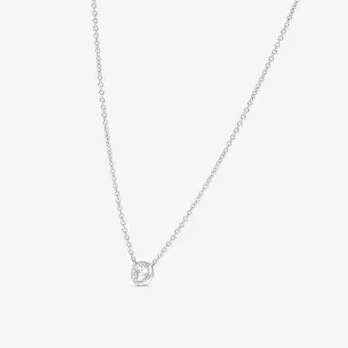 Ina Mar Ina Mar 18K White Gold Bezel Set Diamond 0.54ct.tw. Solitaire Pendant 16" by The Solist | Thumbnail 2 Ina Mar Ina Mar 18K White Gold Bezel Set Diamond 0.54ct.tw. Solitaire Pendant 16" by The Solist | Thumbnail 2