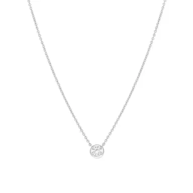 Ina Mar Ina Mar 18K White Gold Bezel Set Diamond 0.54ct.tw. Solitaire Pendant 16" by The Solist | Thumbnail 1 Ina Mar Ina Mar 18K White Gold Bezel Set Diamond 0.54ct.tw. Solitaire Pendant 16" by The Solist | Thumbnail 1