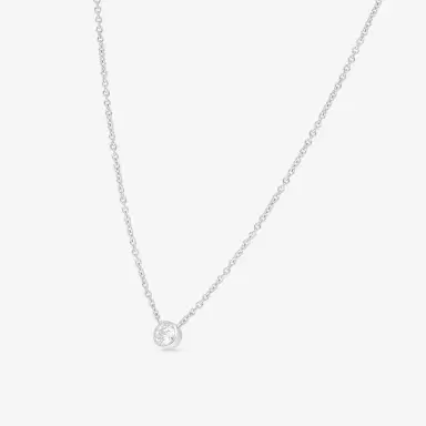 Ina Mar Ina Mar 18K White Gold Bezel Set Diamond 0.55ct.tw. Solitaire Pendant 16" by The Solist | Thumbnail 2 Ina Mar Ina Mar 18K White Gold Bezel Set Diamond 0.55ct.tw. Solitaire Pendant 16" by The Solist | Thumbnail 2