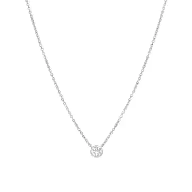 Ina Mar Ina Mar 18K White Gold Bezel Set Diamond 0.55ct.tw. Solitaire Pendant 16" by The Solist | Thumbnail 1 Ina Mar Ina Mar 18K White Gold Bezel Set Diamond 0.55ct.tw. Solitaire Pendant 16" by The Solist | Thumbnail 1