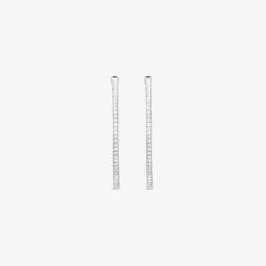 Ina Mar Ina Mar 18K White Gold 1.50 ctw Round Diamond Hoop Earrings by The Solist | Thumbnail 2 Ina Mar Ina Mar 18K White Gold 1.50 ctw Round Diamond Hoop Earrings by The Solist | Thumbnail 2