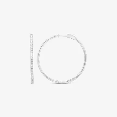 Ina Mar Ina Mar 18K White Gold 1.50 ctw Round Diamond Hoop Earrings by The Solist | Thumbnail 3 Ina Mar Ina Mar 18K White Gold 1.50 ctw Round Diamond Hoop Earrings by The Solist | Thumbnail 3