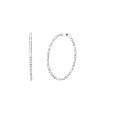 Ina Mar Ina Mar 18K White Gold 1.50 ctw Round Diamond Hoop Earrings by The Solist | Thumbnail 1 Ina Mar Ina Mar 18K White Gold 1.50 ctw Round Diamond Hoop Earrings by The Solist | Thumbnail 1