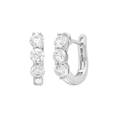 Ina Mar Ina Mar 18K White Gold Diamond 1.50ct.twd. Round Huggie Earrings by The Solist | Thumbnail 1 Ina Mar Ina Mar 18K White Gold Diamond 1.50ct.twd. Round Huggie Earrings by The Solist | Thumbnail 1