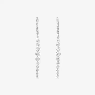 Ina Mar Ina Mar 18K White Gold 2.00 ctw Round Diamond Drop Earrings by The Solist | Thumbnail 2 Ina Mar Ina Mar 18K White Gold 2.00 ctw Round Diamond Drop Earrings by The Solist | Thumbnail 2