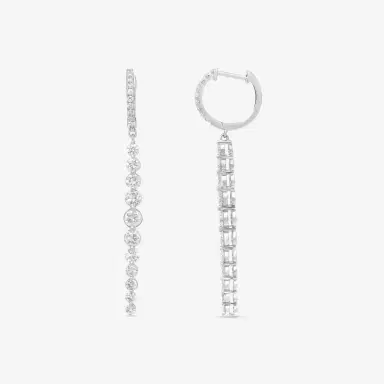Ina Mar Ina Mar 18K White Gold 2.00 ctw Round Diamond Drop Earrings by The Solist | Thumbnail 3 Ina Mar Ina Mar 18K White Gold 2.00 ctw Round Diamond Drop Earrings by The Solist | Thumbnail 3