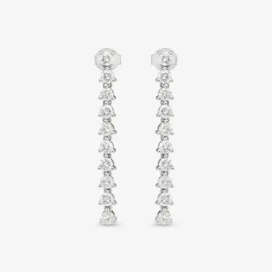Ina Mar Ina Mar 18K White Gold 2.05 ctw Round Diamond Drop Earrings by The Solist | Thumbnail 2 Ina Mar Ina Mar 18K White Gold 2.05 ctw Round Diamond Drop Earrings by The Solist | Thumbnail 2