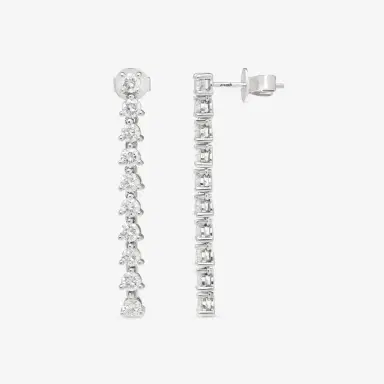 Ina Mar Ina Mar 18K White Gold 2.05 ctw Round Diamond Drop Earrings by The Solist | Thumbnail 3 Ina Mar Ina Mar 18K White Gold 2.05 ctw Round Diamond Drop Earrings by The Solist | Thumbnail 3