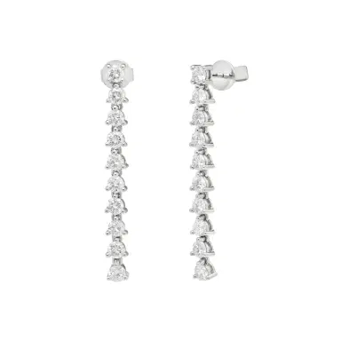 Ina Mar Ina Mar 18K White Gold 2.05 ctw Round Diamond Drop Earrings by The Solist | Thumbnail 1 Ina Mar Ina Mar 18K White Gold 2.05 ctw Round Diamond Drop Earrings by The Solist | Thumbnail 1