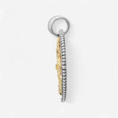 Konstantino Konstantino Zodiac Pisces Sterling Silver & 18K Yellow Gold Diamond Carved Pendant by The Solist | Thumbnail 3 Konstantino Konstantino Zodiac Pisces Sterling Silver & 18K Yellow Gold Diamond Carved Pendant by The Solist | Thumbnail 3