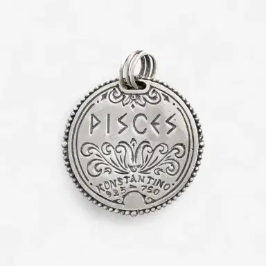 Konstantino Konstantino Zodiac Pisces Sterling Silver & 18K Yellow Gold Diamond Carved Pendant by The Solist | Thumbnail 4 Konstantino Konstantino Zodiac Pisces Sterling Silver & 18K Yellow Gold Diamond Carved Pendant by The Solist | Thumbnail 4