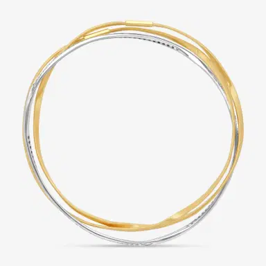 MARCO BICEGO Marco Bicego Marrakech 18K Yellow & White Gold Diamond Layered Twisted Coil Bangle Bracelet by The Solist | Thumbnail 3 MARCO BICEGO Marco Bicego Marrakech 18K Yellow & White Gold Diamond Layered Twisted Coil Bangle Bracelet by The Solist | Thumbnail 3