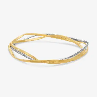 MARCO BICEGO Marco Bicego Marrakech 18K Yellow & White Gold Diamond Layered Twisted Coil Bangle Bracelet by The Solist | Thumbnail 4 MARCO BICEGO Marco Bicego Marrakech 18K Yellow & White Gold Diamond Layered Twisted Coil Bangle Bracelet by The Solist | Thumbnail 4