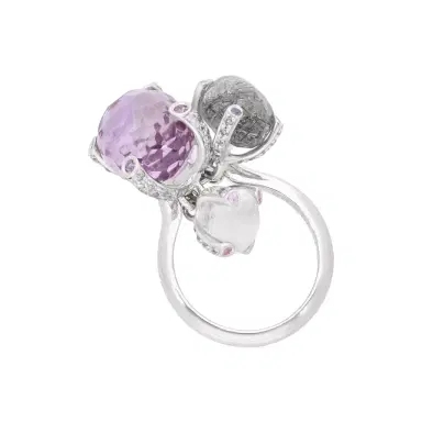 NANIS Nanis 18K White Gold Grey Diamond & Multi-Stone Ring Sz. 7.25 by The Solist | Thumbnail 1 NANIS Nanis 18K White Gold Grey Diamond & Multi-Stone Ring Sz. 7.25 by The Solist | Thumbnail 1
