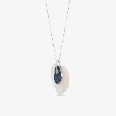 NANIS Nanis 18K White Gold Diamond, Tsavorite & Mother of Pearl Large Heart Pendant Necklace by The Solist | Thumbnail 2 NANIS Nanis 18K White Gold Diamond, Tsavorite & Mother of Pearl Large Heart Pendant Necklace by The Solist | Thumbnail 2