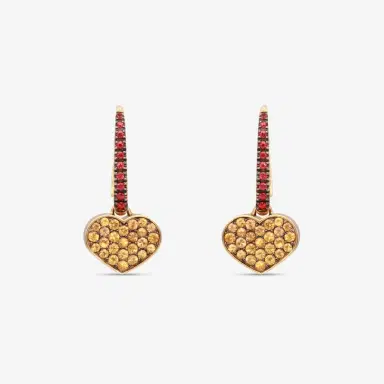 NANIS Nanis 18K Yellow Gold Orange & Red Sapphire Drop Earrings by The Solist | Thumbnail 3 NANIS Nanis 18K Yellow Gold Orange & Red Sapphire Drop Earrings by The Solist | Thumbnail 3