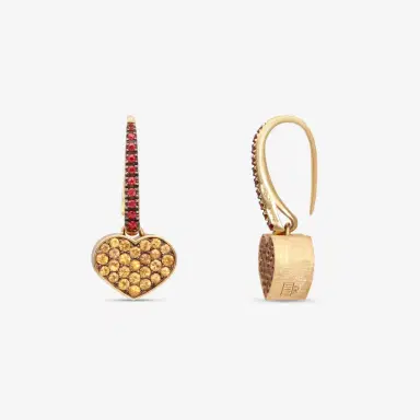 NANIS Nanis 18K Yellow Gold Orange & Red Sapphire Drop Earrings by The Solist | Thumbnail 4 NANIS Nanis 18K Yellow Gold Orange & Red Sapphire Drop Earrings by The Solist | Thumbnail 4