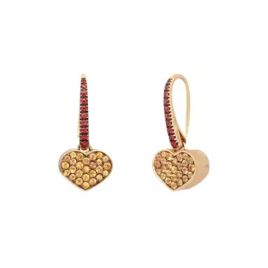 NANIS Nanis 18K Yellow Gold Orange & Red Sapphire Drop Earrings by The Solist | Thumbnail 1 NANIS Nanis 18K Yellow Gold Orange & Red Sapphire Drop Earrings by The Solist | Thumbnail 1