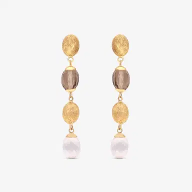 NANIS Nanis 18K Yellow Gold Rhodonite & Crystal Drop Earrings by The Solist | Thumbnail 2 NANIS Nanis 18K Yellow Gold Rhodonite & Crystal Drop Earrings by The Solist | Thumbnail 2