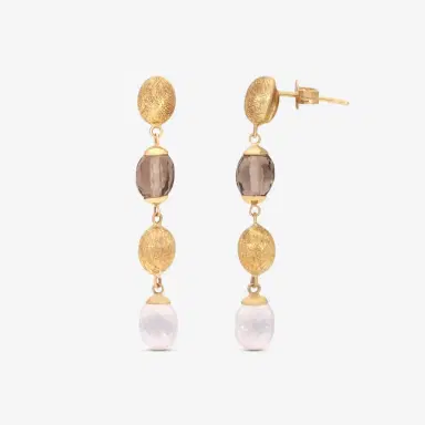 NANIS Nanis 18K Yellow Gold Rhodonite & Crystal Drop Earrings by The Solist | Thumbnail 3 NANIS Nanis 18K Yellow Gold Rhodonite & Crystal Drop Earrings by The Solist | Thumbnail 3