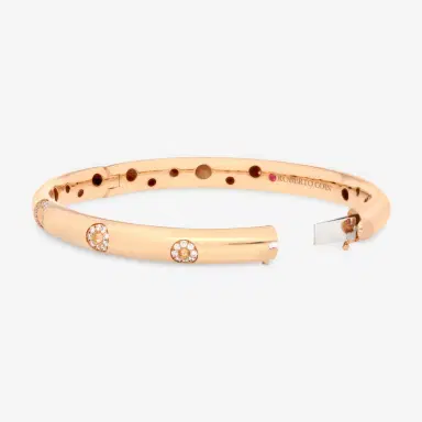 Roberto Coin Roberto Coin Pois Moi Luna 18K Rose Gold Diamond Outline Bangle Bracelet by The Solist | Thumbnail 3 Roberto Coin Roberto Coin Pois Moi Luna 18K Rose Gold Diamond Outline Bangle Bracelet by The Solist | Thumbnail 3
