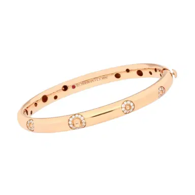 Roberto Coin Roberto Coin Pois Moi Luna 18K Rose Gold Diamond Outline Bangle Bracelet by The Solist | Thumbnail 1 Roberto Coin Roberto Coin Pois Moi Luna 18K Rose Gold Diamond Outline Bangle Bracelet by The Solist | Thumbnail 1