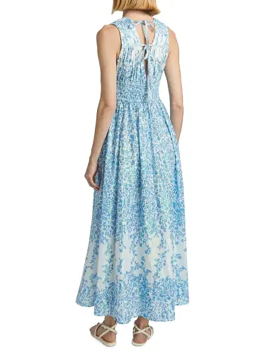Poupette St Barth Women's Chiara Floral Cotton Maxi Dress - Blue Lazuli | Thumbnail 5 Poupette St Barth Women's Chiara Floral Cotton Maxi Dress - Blue Lazuli | Thumbnail 5