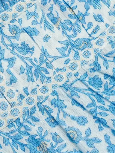 Poupette St Barth Women's Chiara Floral Cotton Maxi Dress - Blue Lazuli | Thumbnail 7 Poupette St Barth Women's Chiara Floral Cotton Maxi Dress - Blue Lazuli | Thumbnail 7