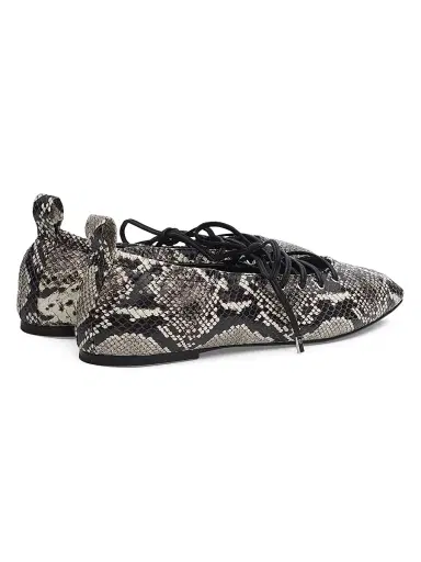 rag & bone Women's Sophia Snakeskin-Printed Leather Ballet Flats - White | Thumbnail 3 rag & bone Women's Sophia Snakeskin-Printed Leather Ballet Flats - White | Thumbnail 3