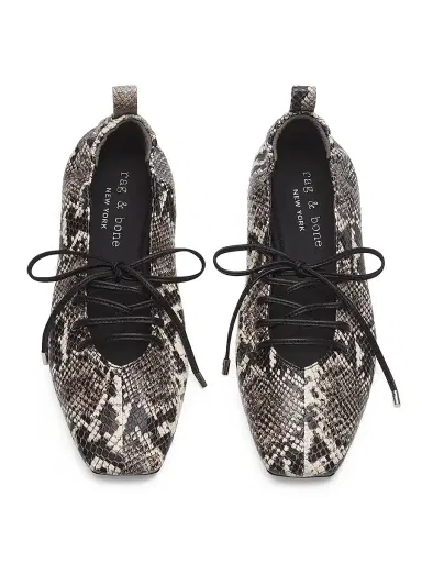 rag & bone Women's Sophia Snakeskin-Printed Leather Ballet Flats - White | Thumbnail 4 rag & bone Women's Sophia Snakeskin-Printed Leather Ballet Flats - White | Thumbnail 4