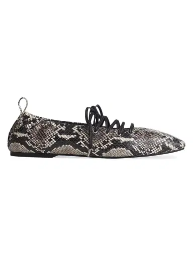 rag & bone Women's Sophia Snakeskin-Printed Leather Ballet Flats - White | Thumbnail 1 rag & bone Women's Sophia Snakeskin-Printed Leather Ballet Flats - White | Thumbnail 1