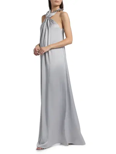 Stella McCartney Women's Sphere Embellished Halter Gown - Pearl Blue | Thumbnail 4 Stella McCartney Women's Sphere Embellished Halter Gown - Pearl Blue | Thumbnail 4