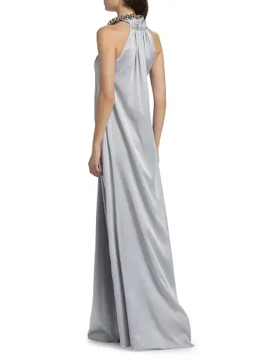 Stella McCartney Women's Sphere Embellished Halter Gown - Pearl Blue | Thumbnail 5 Stella McCartney Women's Sphere Embellished Halter Gown - Pearl Blue | Thumbnail 5