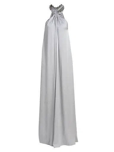 Stella McCartney Women's Sphere Embellished Halter Gown - Pearl Blue | Thumbnail 1 Stella McCartney Women's Sphere Embellished Halter Gown - Pearl Blue | Thumbnail 1