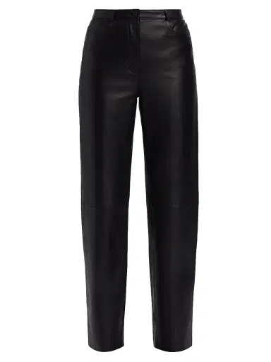 Loulou de Saison Women's Cobe Leather Straight-Leg Pants - Black - Size 8 | Thumbnail 1 Loulou de Saison Women's Cobe Leather Straight-Leg Pants - Black - Size 8 | Thumbnail 1