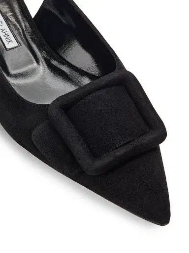 Manolo Blahnik Women's Maylura Suede Slingback Flats - Black - Size 6 | Thumbnail 5 Manolo Blahnik Women's Maylura Suede Slingback Flats - Black - Size 6 | Thumbnail 5