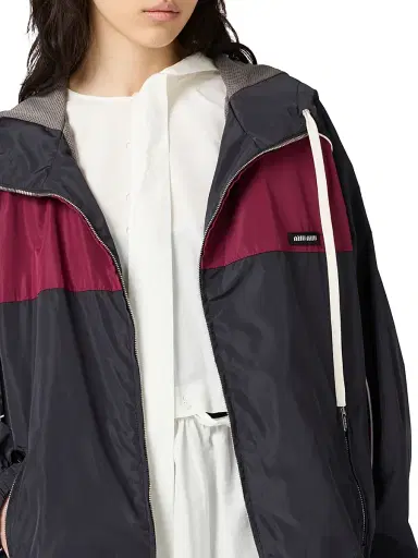 Miu Miu Women's Technical Silk Zipper Blouson Jacket | Thumbnail 5 Miu Miu Women's Technical Silk Zipper Blouson Jacket | Thumbnail 5