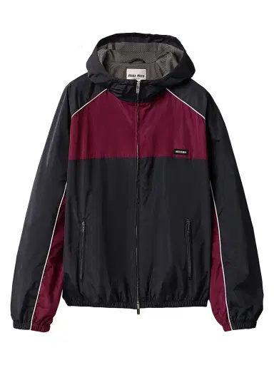 Miu Miu Women's Technical Silk Zipper Blouson Jacket | Thumbnail 1 Miu Miu Women's Technical Silk Zipper Blouson Jacket | Thumbnail 1
