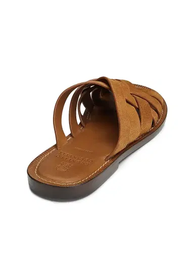 Brunello Cucinelli Men's Woven Suede Sandals - Brown | Thumbnail 3 Brunello Cucinelli Men's Woven Suede Sandals - Brown | Thumbnail 3
