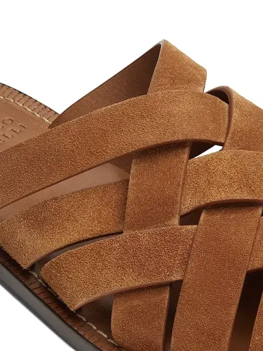 Brunello Cucinelli Men's Woven Suede Sandals - Brown | Thumbnail 5 Brunello Cucinelli Men's Woven Suede Sandals - Brown | Thumbnail 5