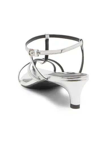 Jil Sander Women's 35MM Metallic Leather Kitten-Heel Sandals - Sky Grey - Size 11 | Thumbnail 3 Jil Sander Women's 35MM Metallic Leather Kitten-Heel Sandals - Sky Grey - Size 11 | Thumbnail 3