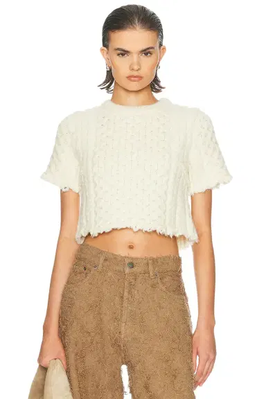 R13 Cut-off Shrunken Fisherman Sweater | Thumbnail 1 R13 Cut-off Shrunken Fisherman Sweater | Thumbnail 1