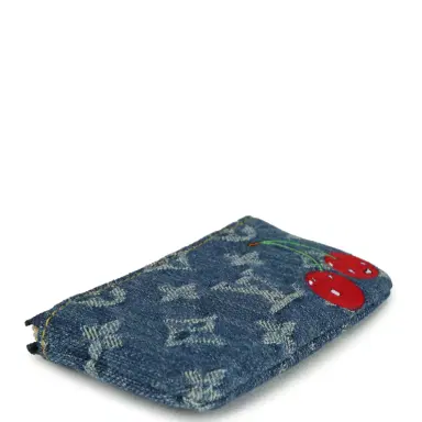 Louis Vuitton Louis Vuitton X Takashi Murakami Key Pouch Denim Monogram Cherry Gold Hardware | Thumbnail 6 Louis Vuitton Louis Vuitton X Takashi Murakami Key Pouch Denim Monogram Cherry Gold Hardware | Thumbnail 6