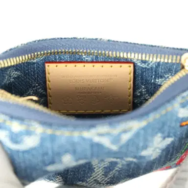 Louis Vuitton Louis Vuitton X Takashi Murakami Key Pouch Denim Monogram Cherry Gold Hardware | Thumbnail 8 Louis Vuitton Louis Vuitton X Takashi Murakami Key Pouch Denim Monogram Cherry Gold Hardware | Thumbnail 8