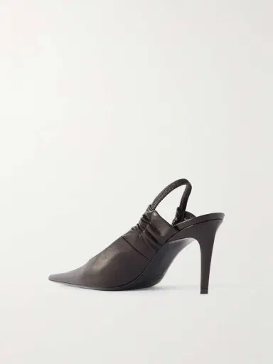Saint Laurent Anne Marie Gathered Leather Slingback Pumps | Thumbnail 3 Saint Laurent Anne Marie Gathered Leather Slingback Pumps | Thumbnail 3